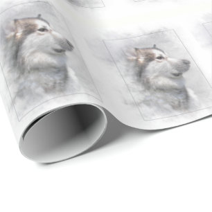 Papel De Presente Cão do Malamute do Alasca