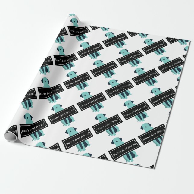Papel De Presente Cão do melhor amigo do homem (Desenrolado)