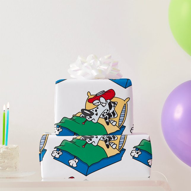 Papel De Presente Cão Doente Na Cama (Criador carregado)