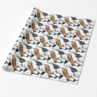 Papel De Presente Cão dos desenhos animados de Basset Hound