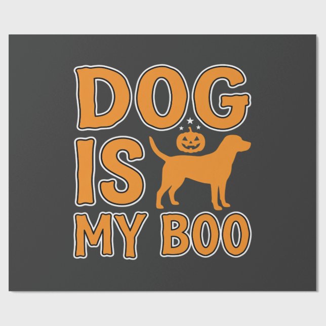 Papel De Presente Cão é o Meu Boo Halloween Cão (Aberto)