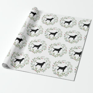 Papel De Presente Cão Negro Labrador de Natal Cachorro do Retriever