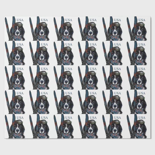 PAPEL DE PRESENTE CÃO NEWFOUNDLAND (Aberto)
