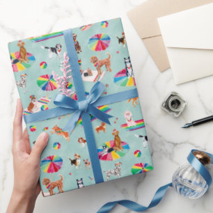 PAPEL DE PRESENTE CÃO ORGULHO ARCO-ÍRIS