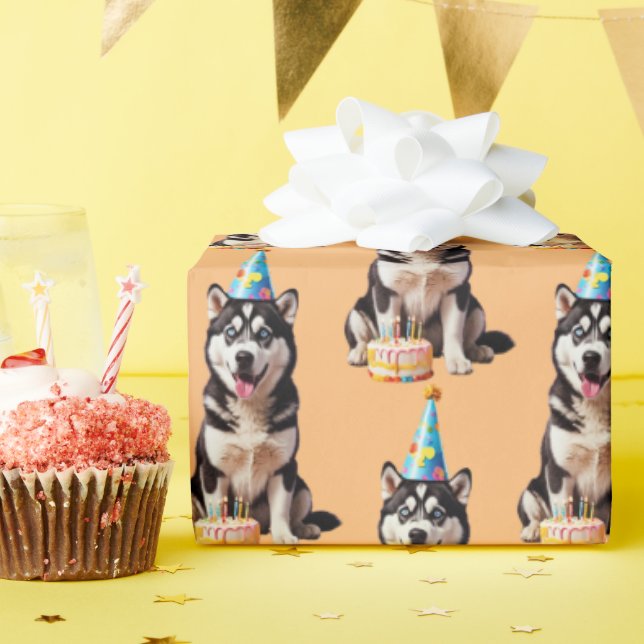 Papel De Presente Cão Rouco de Aniversário (Festa de aniversário)