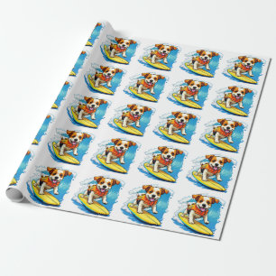 Papel De Presente Cão surfador