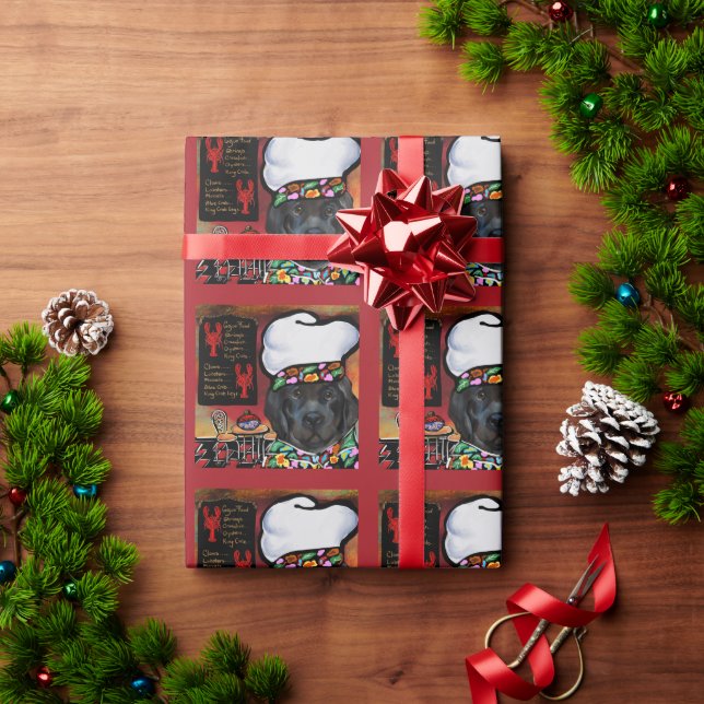 Papel De Presente Cão Terra Nova                   (Presente de Natal)