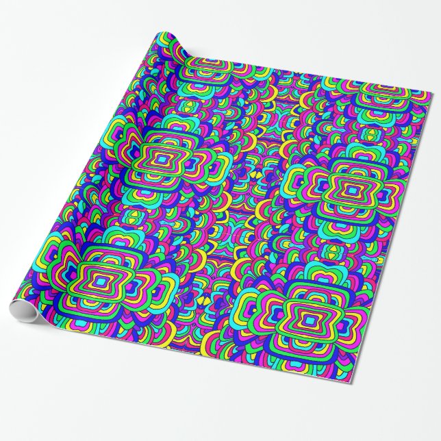 Papel De Presente Caos Coloridos 5 (Desenrolado)