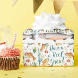 Papel De Presente Capa de Pesca Doméstica de Aniversário