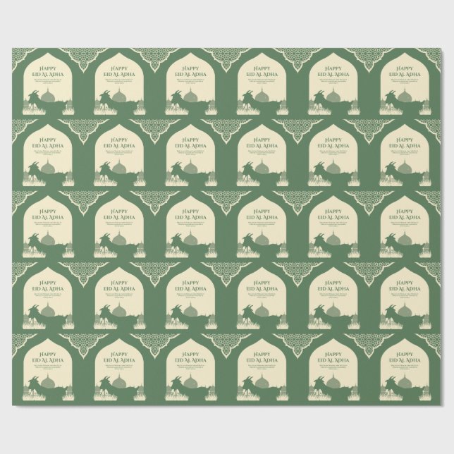 Papel De Presente Capa de Telefone Eid al Adha 🌙✨ Design Islâmico E (Aberto)