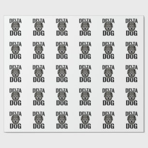 Papel De Presente Capacete Bulldog Delta Dog Design de Gravura Vinta