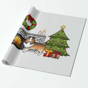 Papel De Presente Capacitar Cachorro De Sheepdog Shetland Numa Sala