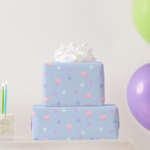 Papel De Presente Capas e Pérolas de Pastel em Periwinkle
