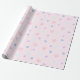 Papel De Presente Capas e Pérolas de Pastel em Rosa