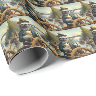 Papel De Presente Capitão do Riverboat Sloth