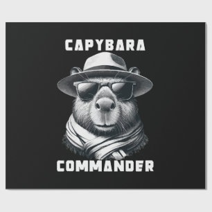 Papel De Presente Capivara Com Óculos De Sol Capy Comandante