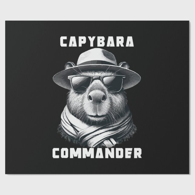 Papel De Presente Capivara Com Óculos De Sol Capy Comandante (Aberto)