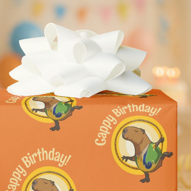 Papel De Presente Capivara Engraçada Cappy Aniversário! Desenho Anim (Criador carregado)