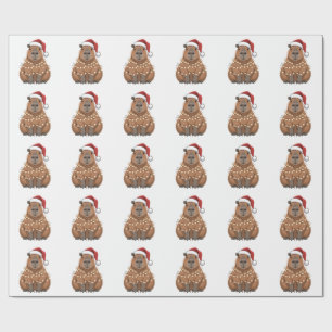 Papel De Presente Capivara Natal Correspondência Divertida Papai Noe