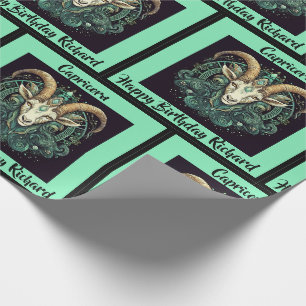 Papel De Presente Capricórnio Adicionar Nome Aniversário Presente Zo