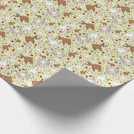 Papel De Presente Caprinos em amarelo