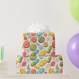 Papel De Presente Cápsula de cor Leaf Boho para saúde e farmácia