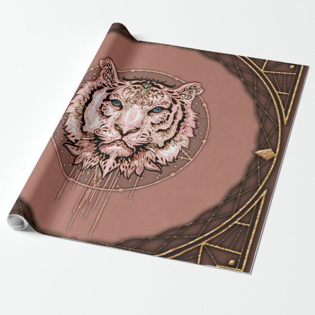 Papel De Presente Captivação e representação artística de um tigre (Desenrolado)