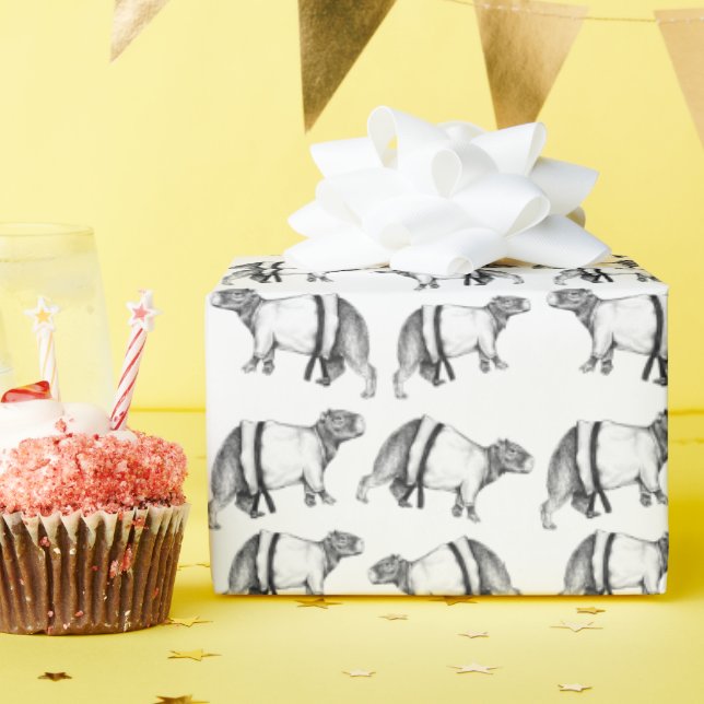 Papel De Presente Capybara Karate (Festa de aniversário)