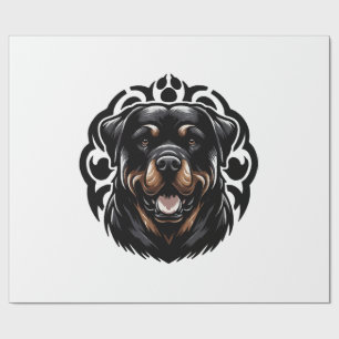 Papel De Presente Cara de Cachorro Rottweiler