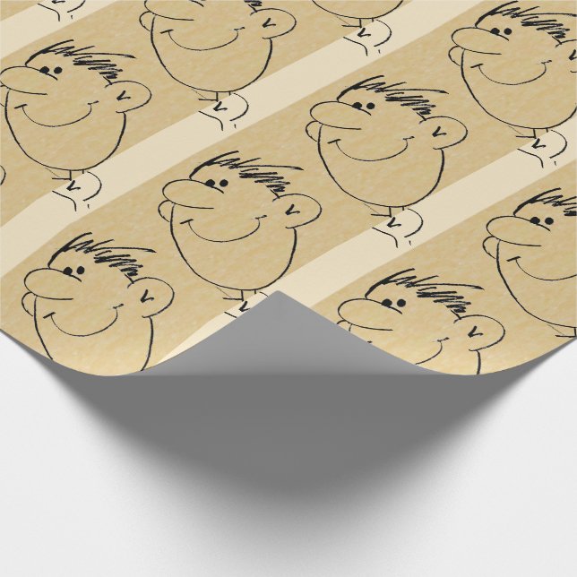Papel De Presente Cara de Cartoon Masculino (Ponta)