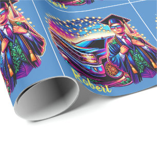 Papel De Presente Cara De Graduação Com Caminhão De Recolha Personal