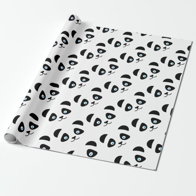 Papel De Presente cara do urso de panda (Desenrolado)