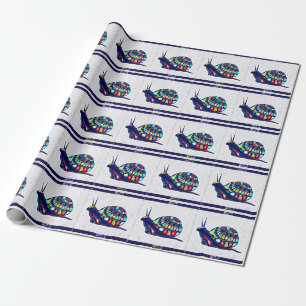 Papel De Presente Caracol colorido decorativo