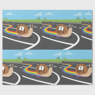 Papel De Presente Caracol Corredor de Maratona Cute Trilha do Arco-í