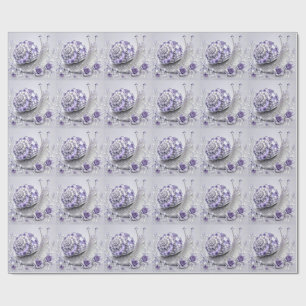 Papel De Presente Caracol de Cristal Roxo Prata