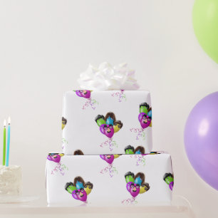 Papel De Presente Caracter Birthday Balloons em Branco