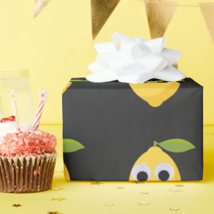 Papel De Presente Caractere Lemon, fruta doce com olhos malvados