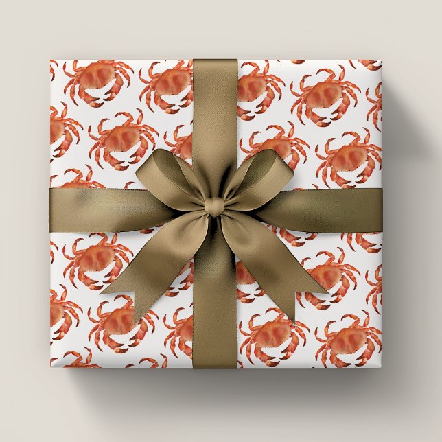 Papel De Presente Caranguejo de papel de enrolamento de padrões à be (Brown crab crustacean wrapping paper rolls)