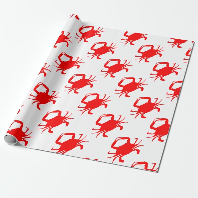 Papel De Presente Caranguejo vermelho (Desenrolado)