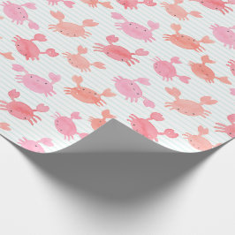 Papel De Presente Caranguejos de Aquarela Cuta na faixa de menta