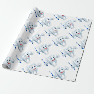 Papel De Presente Caráter da mascote do dente