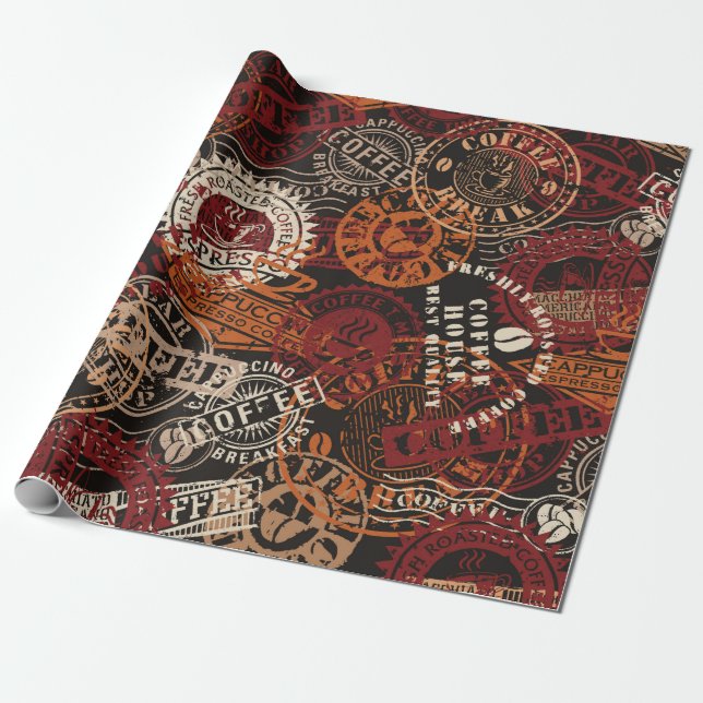 Papel De Presente Carimbo compre de borracha e grunge crachá Collect (Desenrolado)