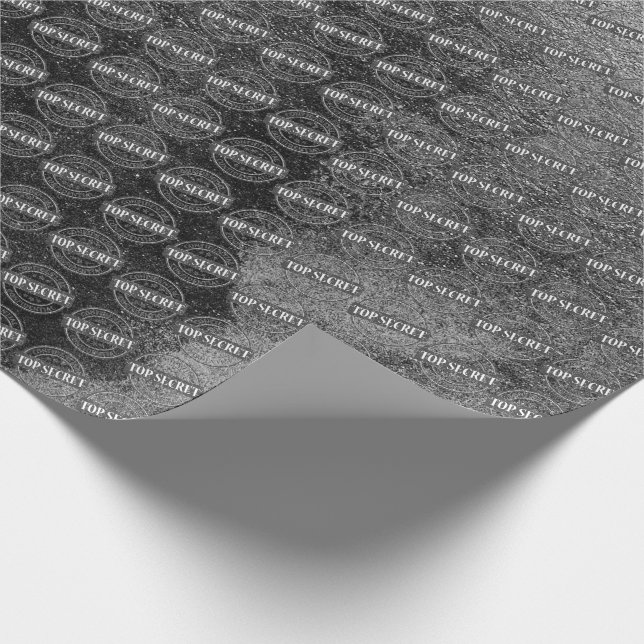 Papel De Presente Carimbo Confidencial Superior Preto Prateado (Ponta)