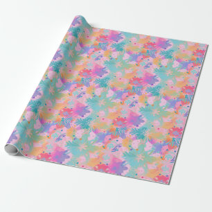 Papel De Presente Carimbo Corpo Corante Cor-de-Rosa-Arco-Íris-Íris P