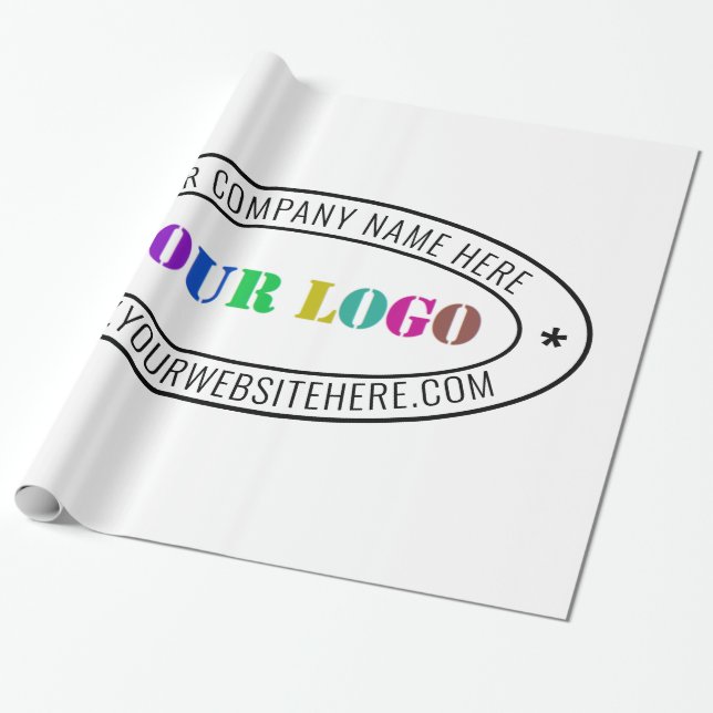 Papel De Presente Carimbo da empresa de logotipo comercial personali (Desenrolado)