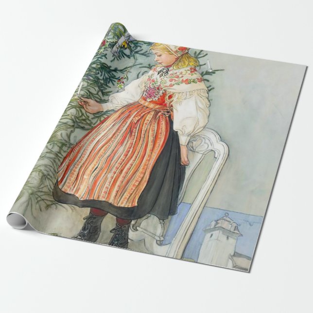 Papel De Presente Carl Larsson Árvore de Natal (Desenrolado)
