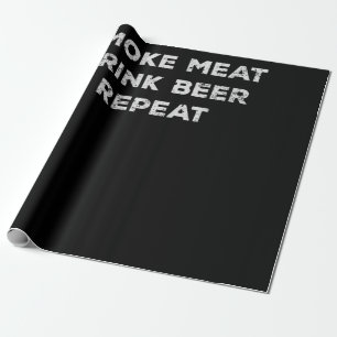 Papel De Presente Carne Fumada Beber Cerveja Repetir CHURRASCOS En