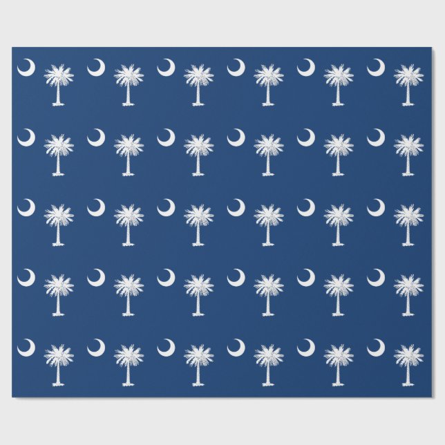 Papel De Presente Carolina do Sul Lua e Palmeira (Aberto)