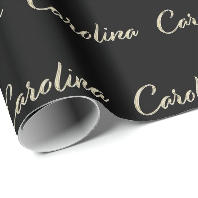 Papel De Presente Carolina white gold Handwriting Geschenkpapier (Ponta do rolo)
