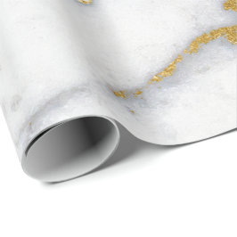 Papel De Presente Carrara Marble White Cinza Trave Mínimo